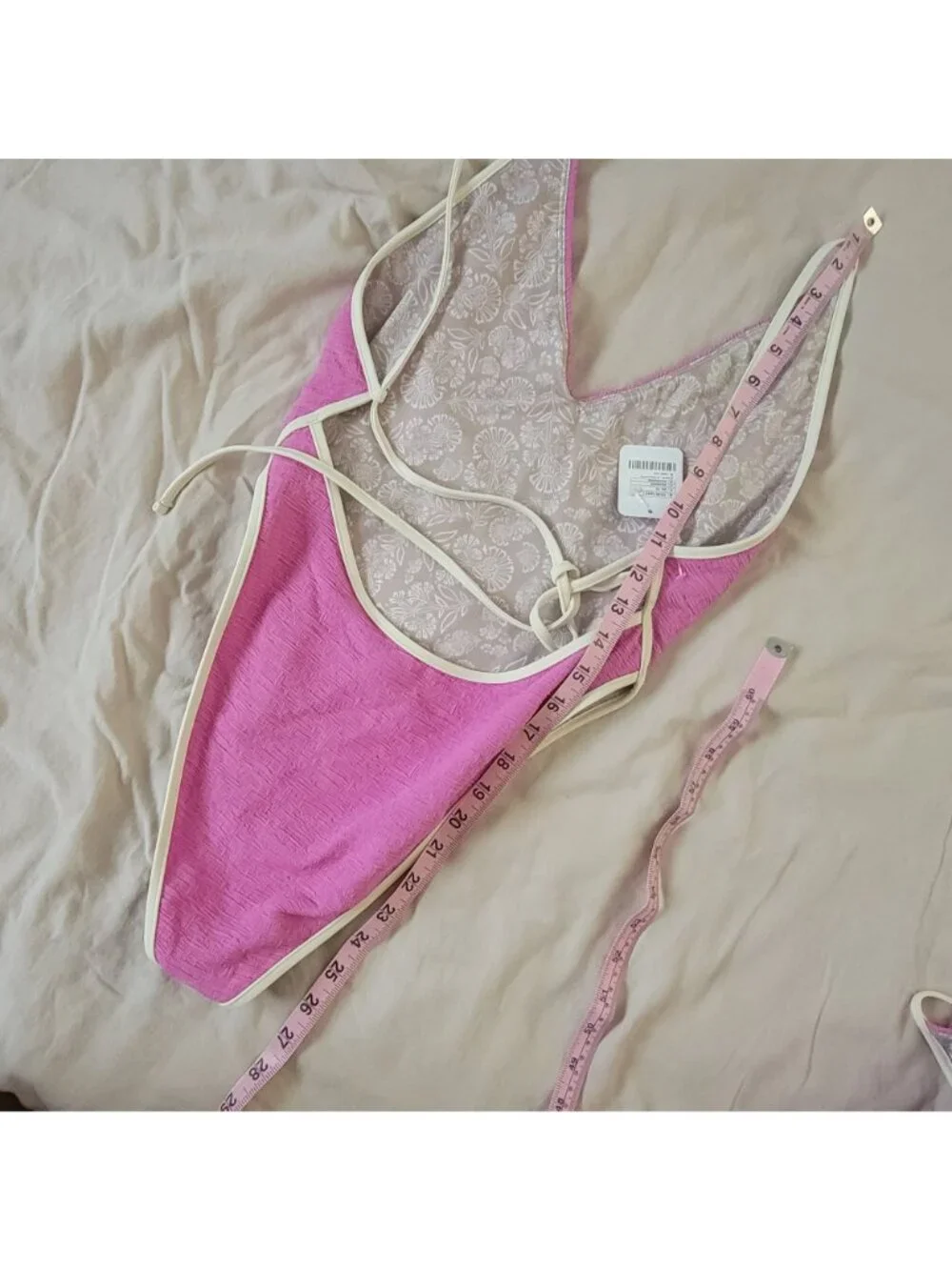 Free People Free-est Amber One piece Swimsuit Beach Sexy Pool Vaca Pink Womens L